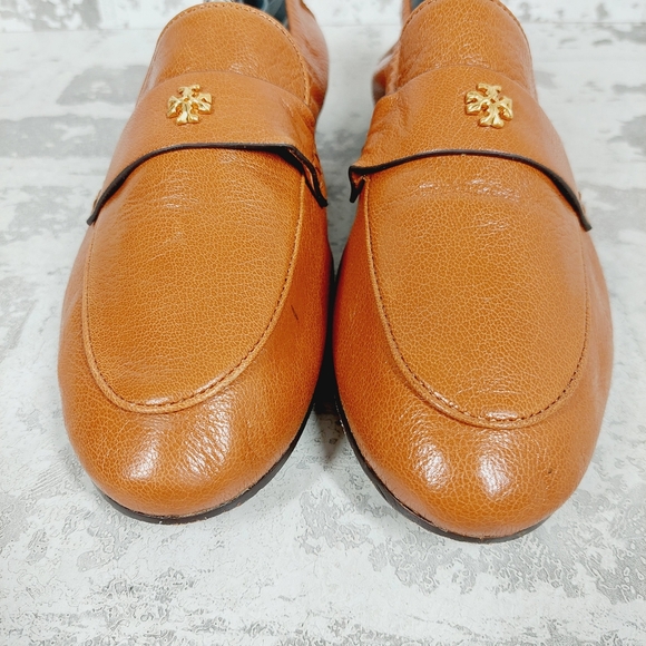Tory Burch Classic Brown Leather Slip On Loafer B575 - Picture 7 of 10